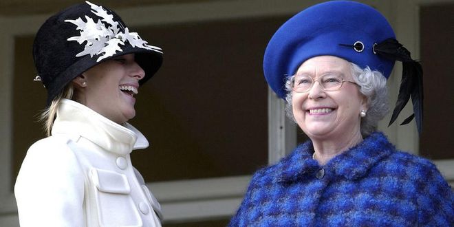 The Queen and Zara Phillips share a laugh at the Cheltenham National Hunt Festival. Photo: Getty