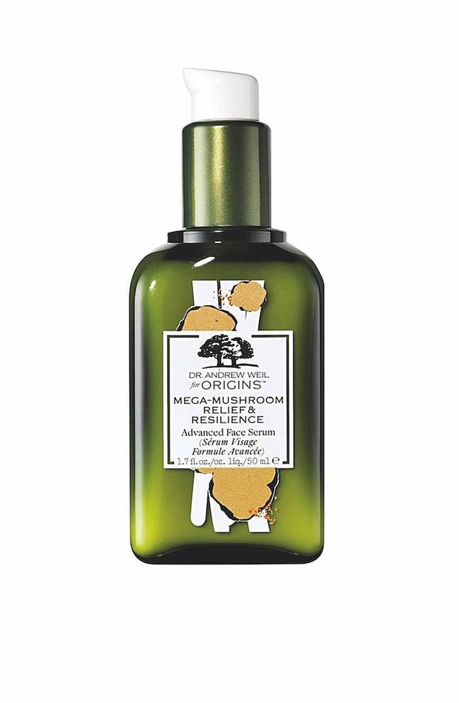 Origins Dr. Andrew Weil for Origins Mega-Mushroom Relief _ Resilience Advanced Face Serum in Bruno Grizzo Design, $138