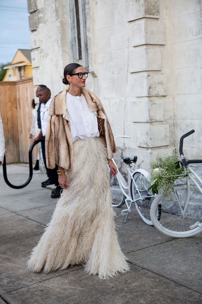 A look that almost (almost) threatened to upstage Solange's all-white wedding. Photo: Rex Features