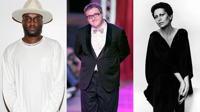 From left: Virgil Abloh, Alber Elbaz, and Elsa Peretti (Photos: Getty Images)