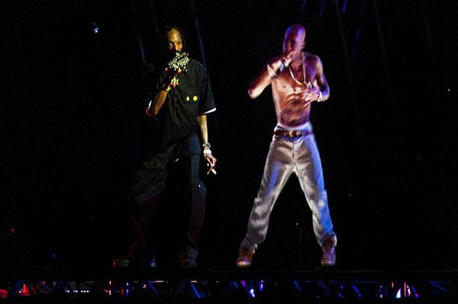 One of the most controversial performances in Coachella history came in 2012 when Dr. Dre and Snoop Dogg brought out a hologram of Tupac to spit "Hail Mary" and "2 of Amerikaz Most Wanted." Billboard reported that "the crowd had no idea what to do with the hologram," and noted the particularly bizarre nature of having the recreation shout "What the fuck is up, Coachella!" considering Tupac died before Coachella was even born.

Photo: Getty