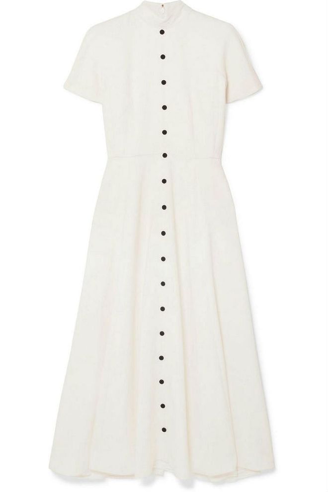 Emilia Wickstead Camila wool-crepe midi dress in white