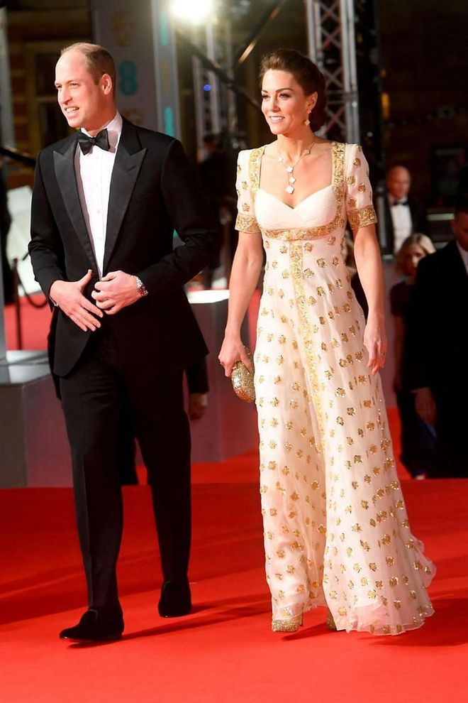 The Duke and Duchess of Cambridge looked glamorous as they arrived on the red carpet. William wore a tux, while Kate opted for an Alexander McQueen gown, which she also wore in 2012.

Photo: Dave J. Hogan / Getty