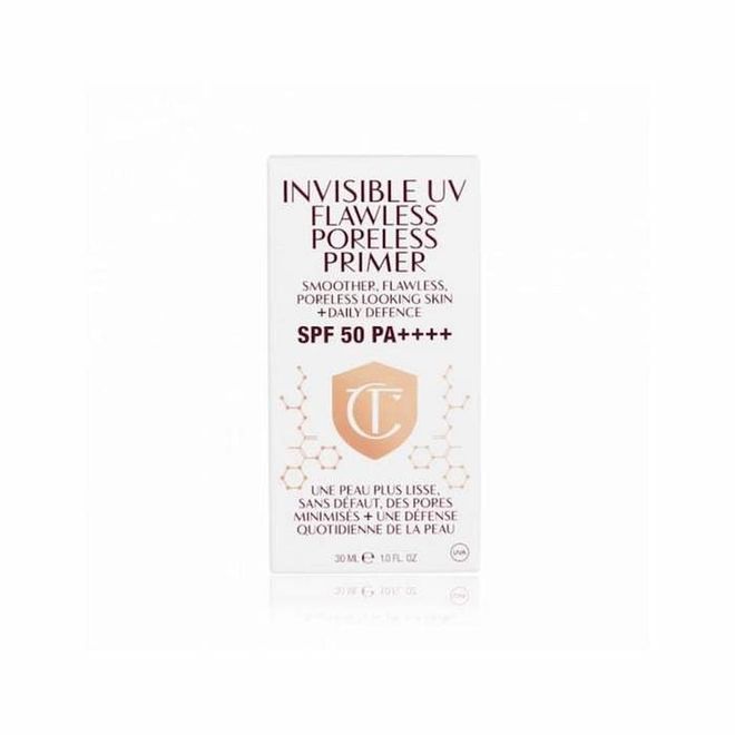 Invisible UV Flawless Poreless Primer SPF 50 PA++++, $86, Charlotte Tilbury  at Sephora
