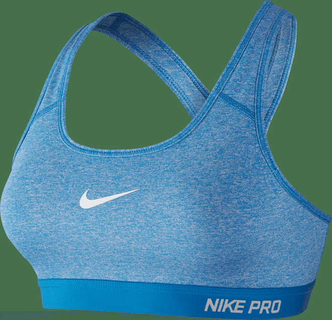 It's made with Dri-FIT fabric and has removable pads for enhanced coverage and shaping. Source: Nike