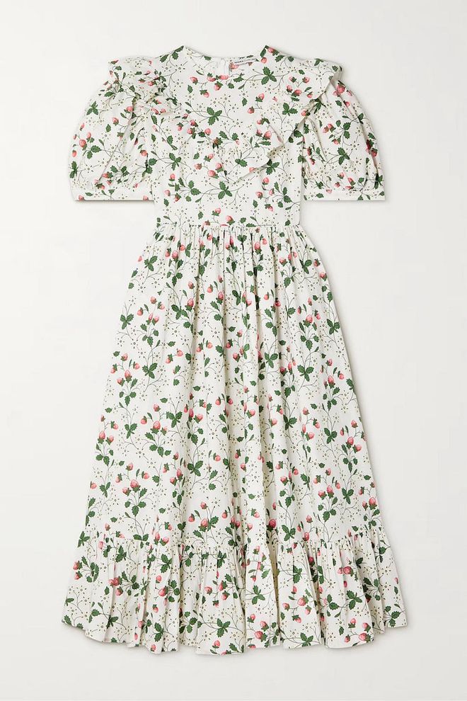 Laura Ashley May Ruffled Floral-Print Cotton-Poplin Midi Dress, $358, Batsheva at Net-a-Porter