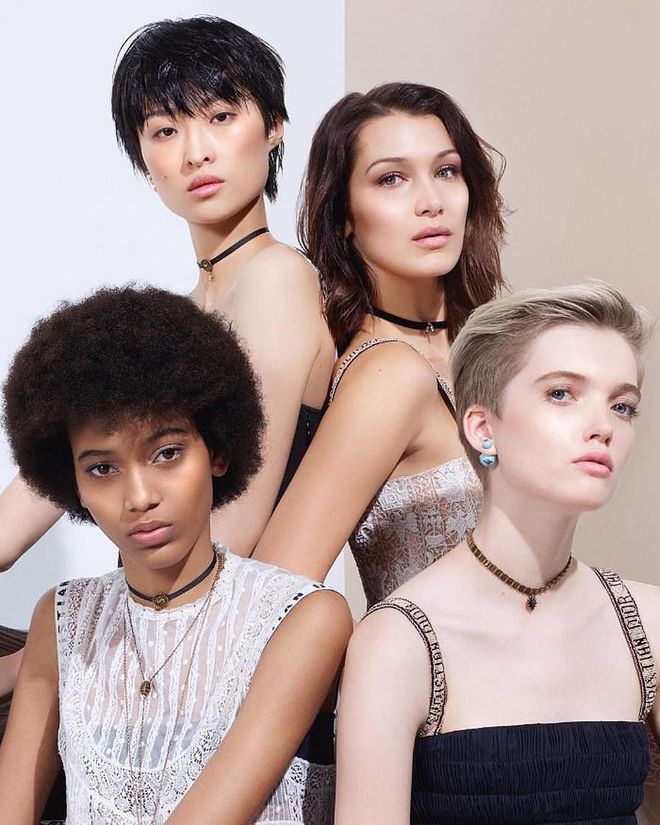 For Dior's new Dior Backstage line, models Chu Wong, Manuela Sanchez and Ruth Bell join Bella Hadid. The cool diffusion line to the brand’s core make-up range boasts 40 shades of foundation - which was rumoured to have been worn by Meghan Markle at the royal wedding.

Photo: Instagram