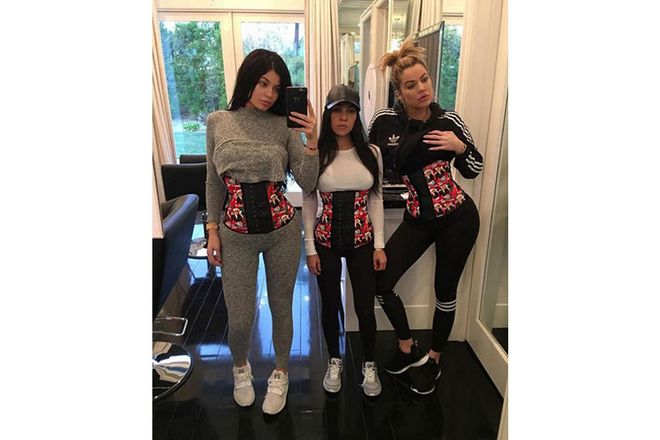 The Kardashians sang the praises of their waist trainers on every form of social media, crediting the corsets for helping them bounce back after babies and hone the hourglass shape. ; Photo: Instagram