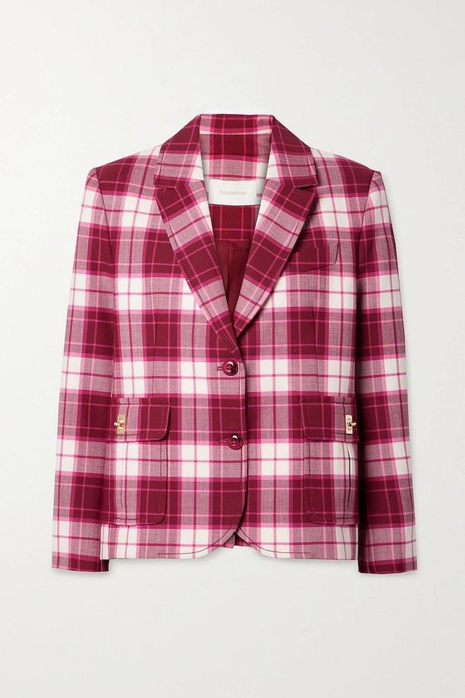 Concert Checked Recycled Woven Blazer, $1,737, Zimmermann from Net-a-Porter