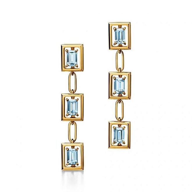 Tiffany Jewel Box 18K yellow gold earrings with aquamarines, $19,700 (Photo: Tiffany & Co.)