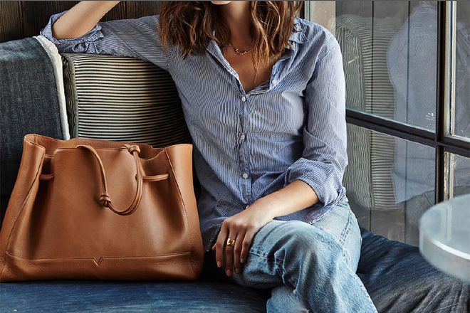 California-based label von Holzhausen offers up a variety of leather goods, all hand-crafted here in the United States, including totes, clutches, crossbody bags and more. Designed by Vicki von Holzhausen, the collection of streamlined, luxe bag designs range in price from $100 to $695 with a portion of all proceeds going to Hope Gardens, a California-based organization that helps homeless women and their children off the streets, so you can do a little bit of good with your accessories.