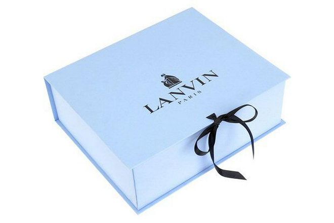 Lanvin's boxes are decorated with the brand's origina