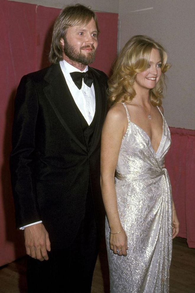 Goldie Hawn was just begining her ascent to Hollywood royalty, her metallic wrap dress exuded effortless glamour girl.