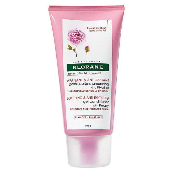 Whether dry, stressed, over-styled or aggravated by the environment, a sensitive scalp yearns for sufficient nourishment and comfort. This gel immediately relieves tightness, itching, burning or redness with Chinese peony, known for its soothing, anti-irritant properties and relaxing energy.

Conditioner Gel with Peony, $14.60, Klorane