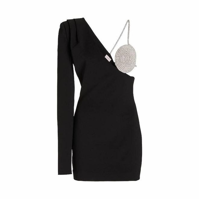 Rhinestone-Detailed One-Shoulder Jersey Mini Dress, US$1,070, Nué at Moda Operandi
