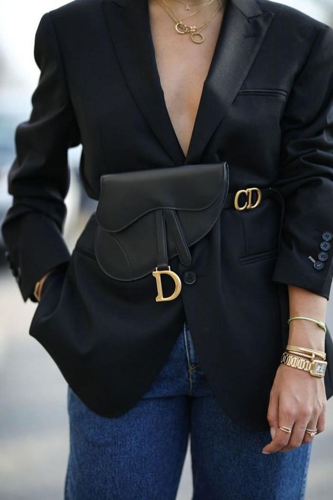The saddle bag has evolved from an archival design to a street style must-have, and the belt-bag version is no different. You can just as easily dress it up with a well-tailored suit as you can an elegant frock.

Photo: Jeremy Moeller / Getty