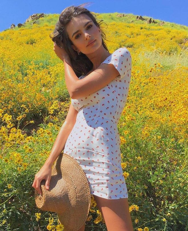 Reformation is filled with floaty summer dresses perfect for summer days – and we predict none will sell out quicker than this Emily Ratajkowski-approved cherry-print number.
