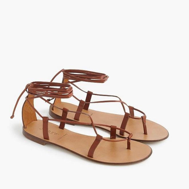 J. Crew leather lace-up sandals, $88. A pair of summer-ready sandals for pairing with dresses, shorts, and jeans.

