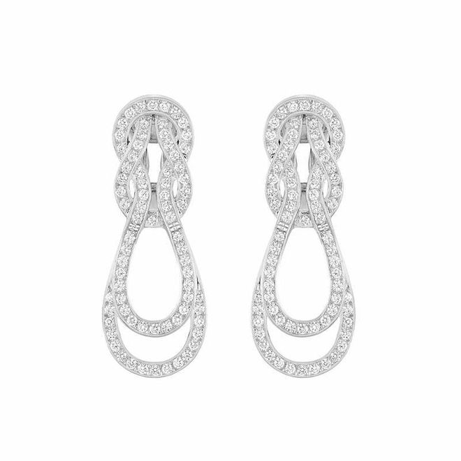 White gold and diamond Chance Infinie earrings. (Photo: FRED)