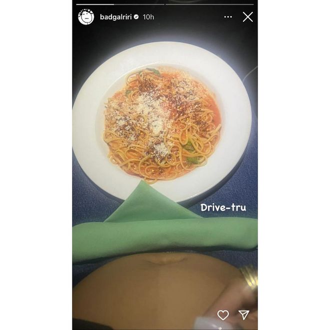 Rihanna's baby bump on Instagram