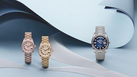 From left: Oyster Perpetual Lady-Datejust in 18 ct Everose gold; Oyster Perpetual Lady-Datejust in 18 ct yellow gold; Oyster Perpetual Day-Date 36 in 18 ct white gold (Photo: Rolex)
