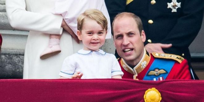 William and George share a moment at the 2016 Trooping of Colour ceremony celebrating the 90th birthday of Queen Elizabeth II.

Photo: Getty